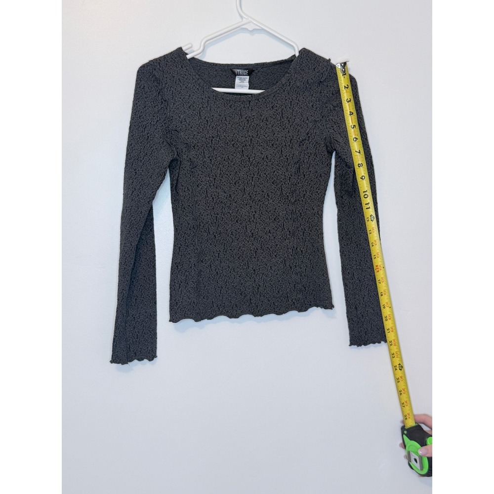 Truce Nordstrom Popcorn Texture Long Sleeve Top Charcoal Gray Kids XL 16 - Picture 3 of 6